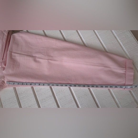 Talbots Petites Women’s Seersucker Suit Pink/White Stripe Single Breast Size 16P - Picture 15 of 15